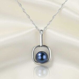 2/$40 Ladies Deep Blue Pearl Necklace